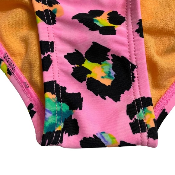 California Waves High Waist Swim Bikini Lace Up Sides Animal Juniors Large - Picture 8 of 14